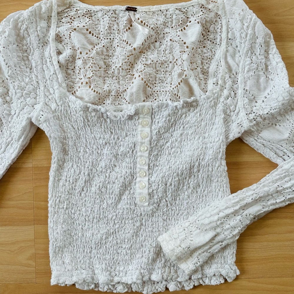 Free People Confection Top in Evening Cream - Picture 4 of 11